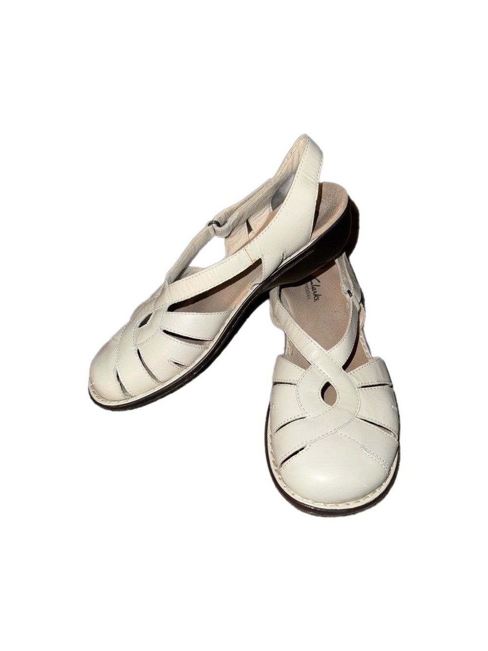 Women’s Clark’s Ashland spin Q Cream Comfort Leather sandals